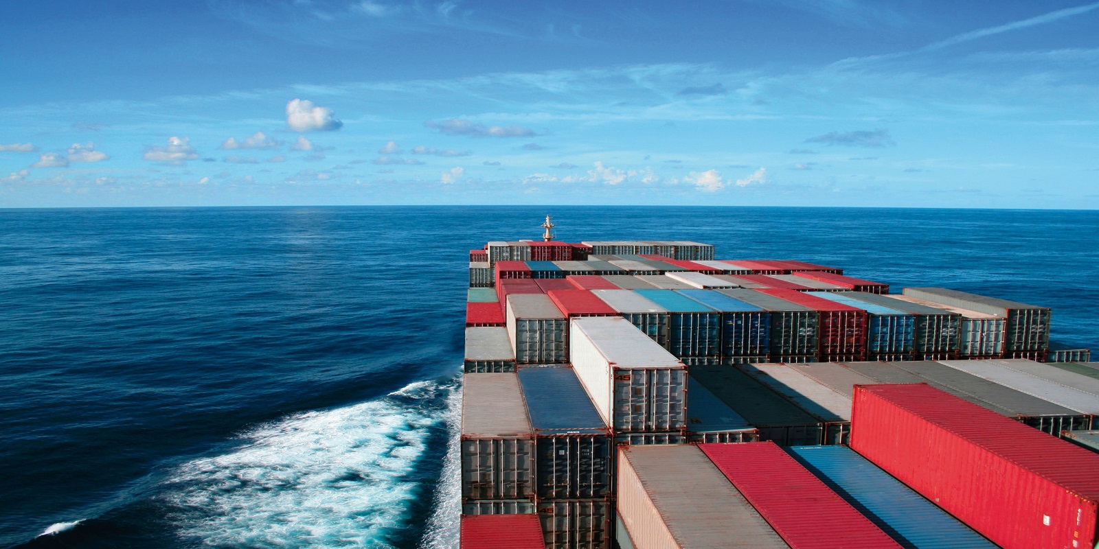 Container vessel at sea