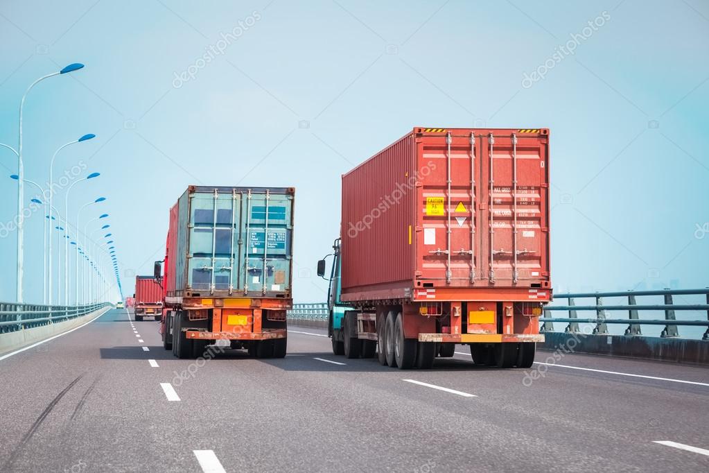 Truck transport on road